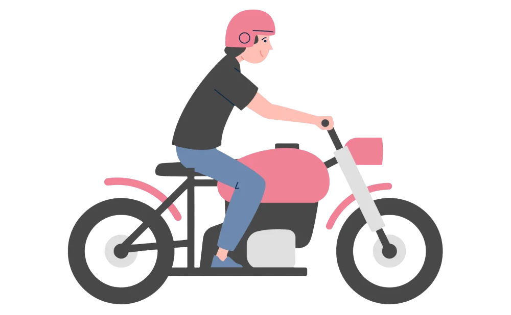即日対応でバイクで現場に向かう